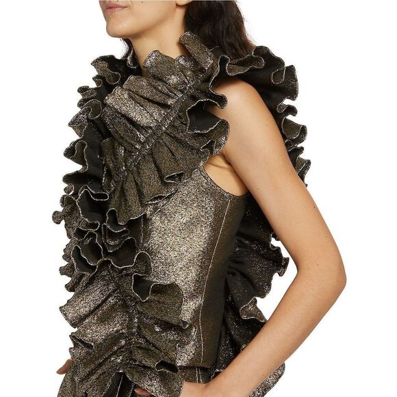 AKNVAS Blair Metallic Ruffle Top - Picture 4 of 10